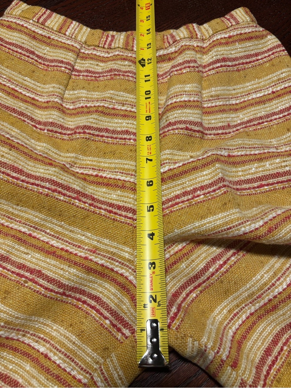 Vintage Pendleton Mustard Yellow Striped Wide-Leg Virgin Wool Pants - Picture 7 of 9